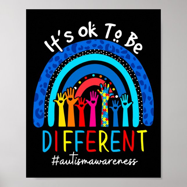 Affiche Autism Aware Acceptance Women Kid Its Ok To Be (Devant)