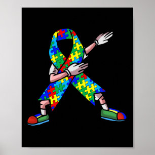 Affiche Autism Aware Kids Dabbing Puzzle Piece Love Da