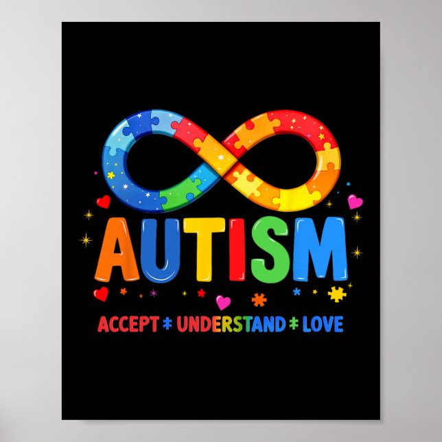 Affiche Autism Awareness Accept Understand Love Asd Suppor (Devant)