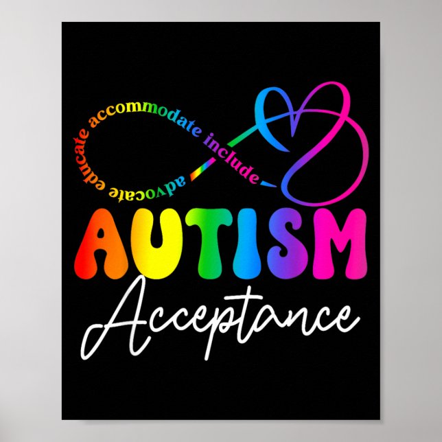 Affiche Autism Awareness Acceptance Infinity Symbol Advoca (Devant)