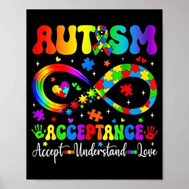 Affiche Autism Awareness Acceptance Shirt Infinity Symbol  (Devant)
