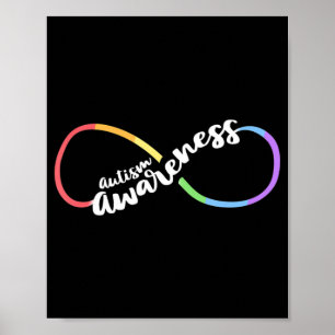 Affiche Autism Awareness Autistic Acceptance Rainbow Infin