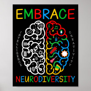 Affiche Autism Awareness Shirt Embrace Neurodiversity ADHD