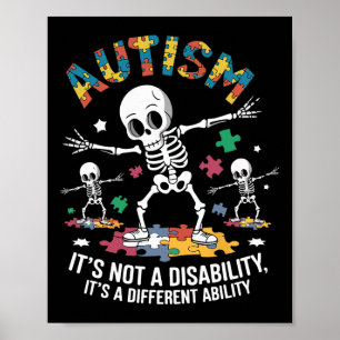Affiche Autism Awerness - Skeleton Dabbing Autistic Kids