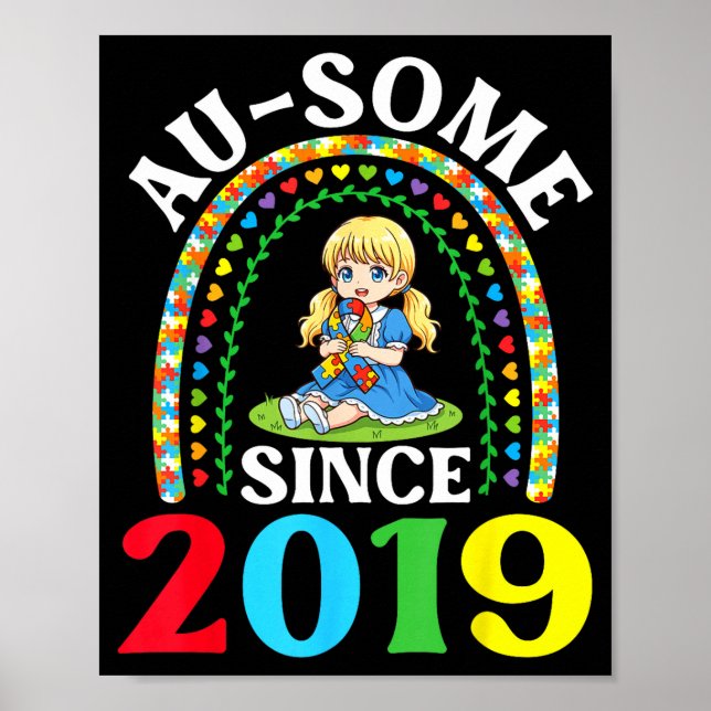 Affiche Autism Awesome Ausome Since 2019 Awareness 7th Bir (Devant)