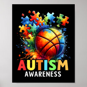 Affiche Autism Bysketbyll Autistic Sensibilisation sur l'a