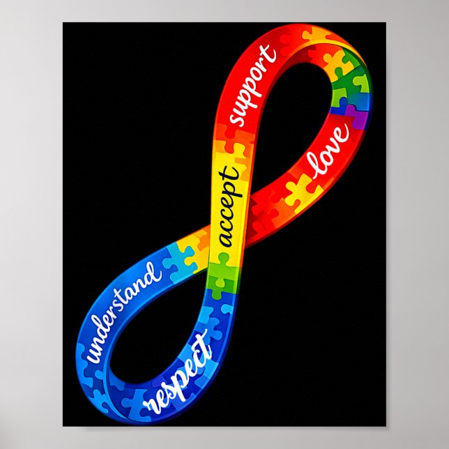 Affiche Autism infinity ribbon design a neurodiversity (Devant)