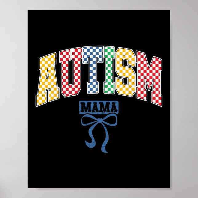 Affiche Autism Mama Maman Coquette Bow Sensibilisation sur (Devant)