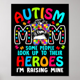 Affiche Autism Maman Élever Un Héros Puzzle Pièce de souti
