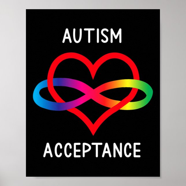 Affiche Autism Pro Acceptation Symbole d'infini pour Neuro (Devant)