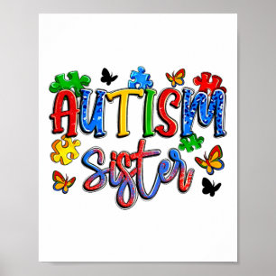 Affiche Autism Soeur Journée mondiale de la Sensibilisatio
