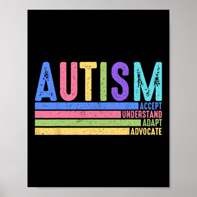 Affiche Autisme Accepter Comprendre Adapt Advocate Special (Devant)