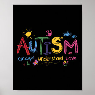 Affiche Autisme Accepter Comprendre Amour Sensibilisation 