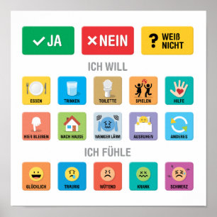 Affiche Autisme allemand AAC PECS Pointing Communication 0