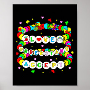 Affiche Autisme Amitié Bracelet Aimer Accepter Comprendre