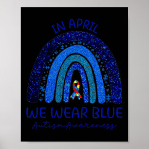Affiche Autisme Arc En Avril Nous Portons Blue Autism Awar