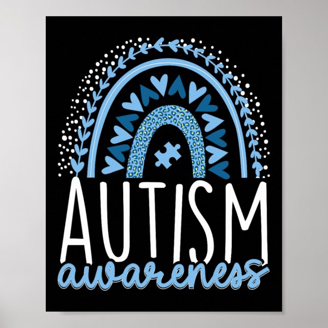 Affiche Autisme Arc-En-Ciel Autistique Fierté Inclusion Ad (Devant)