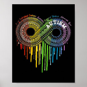 Affiche Autisme Arc-en-ciel Symbole d'infini Sensibilisati