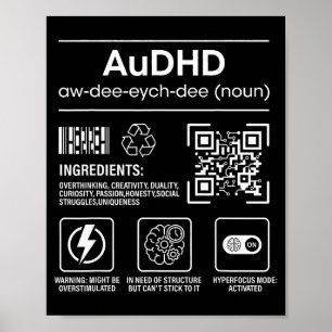 Affiche Autisme audhd adhd drôle neurodivergent