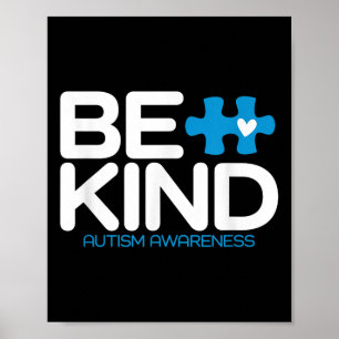 Affiche Autisme Be Kind Chemise Femmes Hommes Enfants Be K