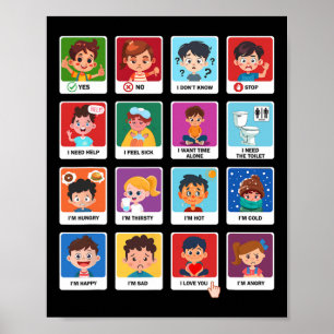 Affiche Autisme Cartes De Communication Enfants Émotions D
