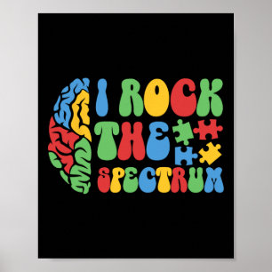 Affiche Autisme Cerveau I Rock The Spectrum Awareness Boys