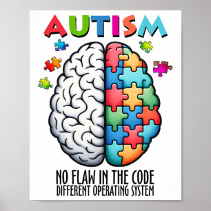 Affiche Autisme Cerveau Puzzle Pas De Faute Dans Le Code