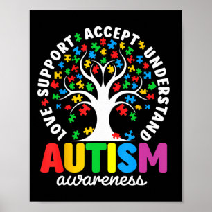 Affiche Autisme Chemise Aimer Accepter Soutenir Autisme Au