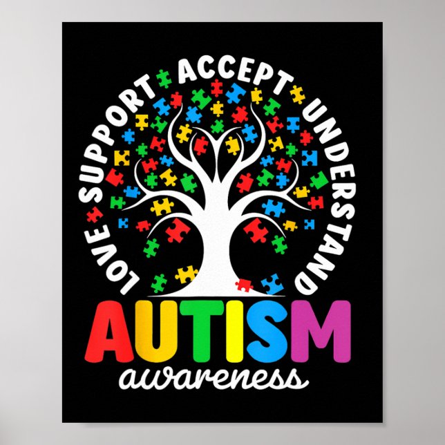 Affiche Autisme Chemise Aimer Accepter Soutenir Autisme Au (Devant)