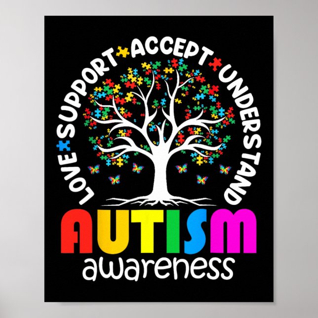 Affiche Autisme Chemise Aimer Accepter Soutenir Autisme Au (Devant)