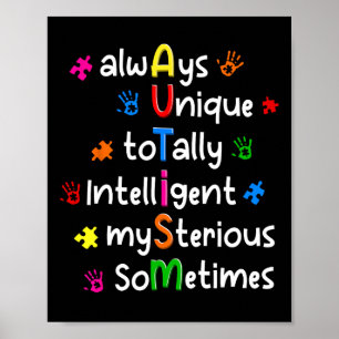 Affiche Autisme Chemises Toujours Unique Totalement Intell