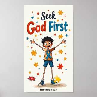 Affiche Autisme/Chercher Dieu d'abord