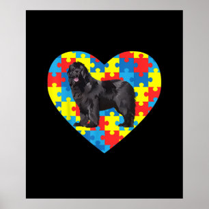 Affiche Autisme de la harde Terre-Neuve Autisme Valentine