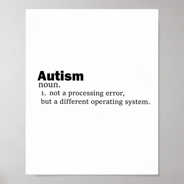 Affiche Autisme Définition Ce n'est pas un handicap un aut (Devant)