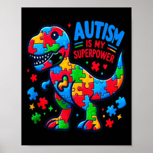 Affiche Autisme - Dinosaure - Puzzle - Arc - L'autisme est
