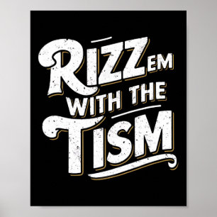 Affiche Autisme Drôle Vintage Rizz Em Avec Le Mème Tisme A