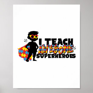 Affiche Autisme éducation spéciale I Enseigner Superhero A