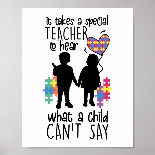 Affiche Autisme Enseignant De L'Éducation Spéciale Pour En (Devant)