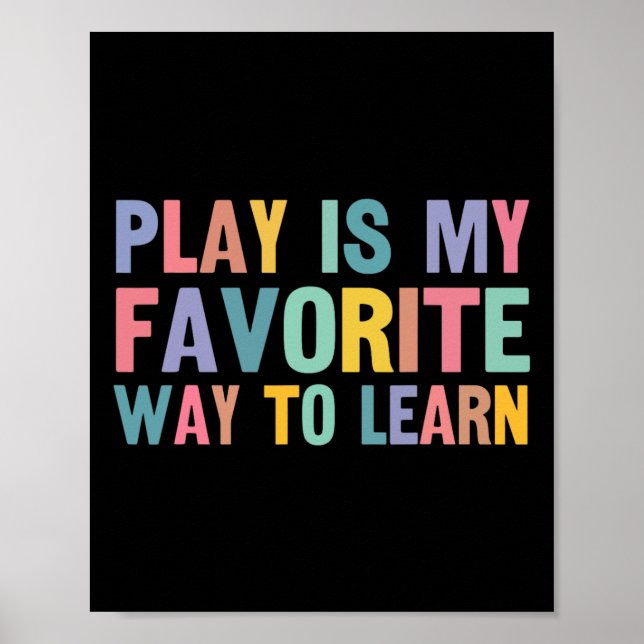 Affiche Autisme Enseignant Jouer Est Ma Façon Préférée D'A (Devant)