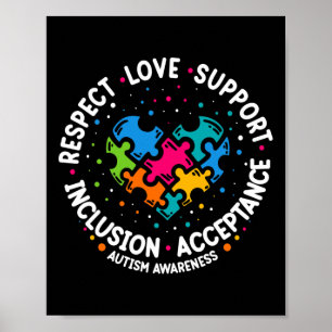 Affiche Autisme Femmes Hommes Respect Amour Soutien Autism