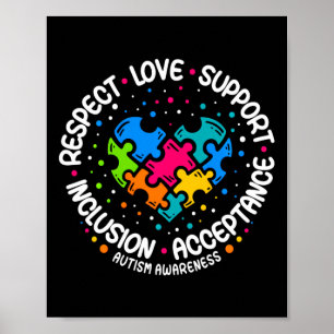 Affiche Autisme Femmes Hommes Respect Amour Soutien Autism
