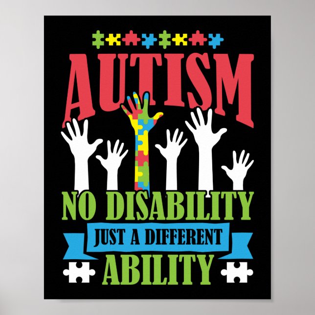 Affiche Autisme Fils Enfant Fille Non Handicap Différence (Devant)
