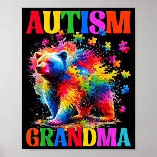 Affiche Autisme grand-mère journée de sensibilisation à l'