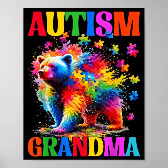 Affiche Autisme grand-mère journée de sensibilisation à l' (Devant)