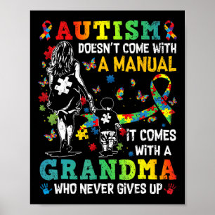 Affiche Autisme Grand-mère ne vient pas avec un Autisme Ma