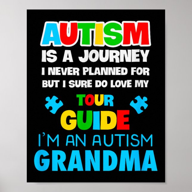Affiche Autisme Grandma Neurodivergent Étaler le support (Devant)