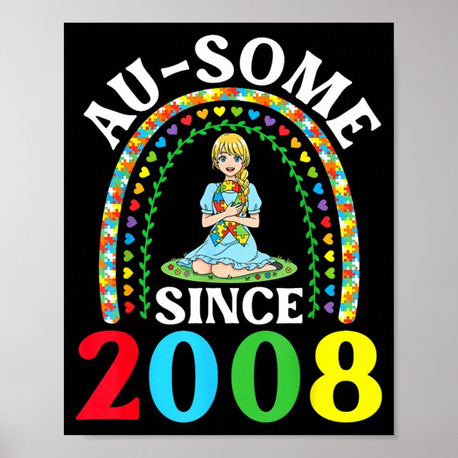 Affiche Autisme Incroyable Ausome Depuis 2008 Joyous 18e A (Devant)