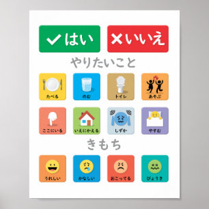 Affiche Autisme japonais AAC PECS Pointing Communication 0