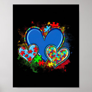 Affiche Autisme Maman Aquarelle Coeur Neurodiversité