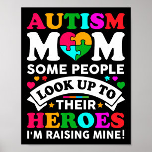 Affiche Autisme Maman Des gens regardent vers le haut Leur